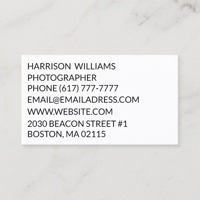 Tarjeta De Visita Personalizar personaliza elegante minimalista (Anverso)