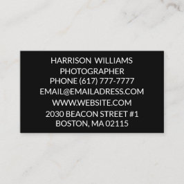 Tarjeta De Visita Personalizar personaliza negro minimalista elegant