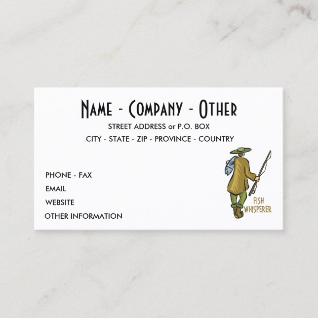 Tarjeta De Visita Personalizar Pesca con Mosca (Anverso)