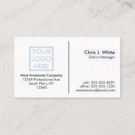 Tarjeta De Visita Personalizar propio - Su logotipo - Blanco