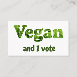 Tarjeta De Visita Personalizar Vegan Activista Voter