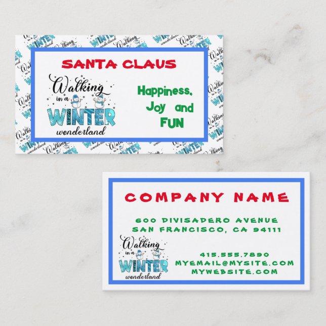 Tarjeta De Visita Personalizar Winter Wonderland (Anverso / Reverso)