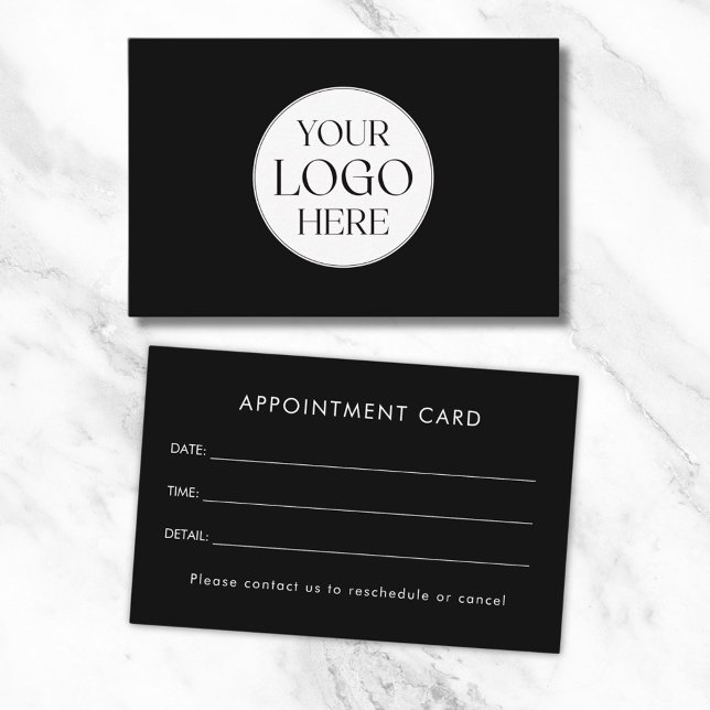 Tarjeta De Visita Personalized Business Logo Simple Appointment Card (Front and Back)