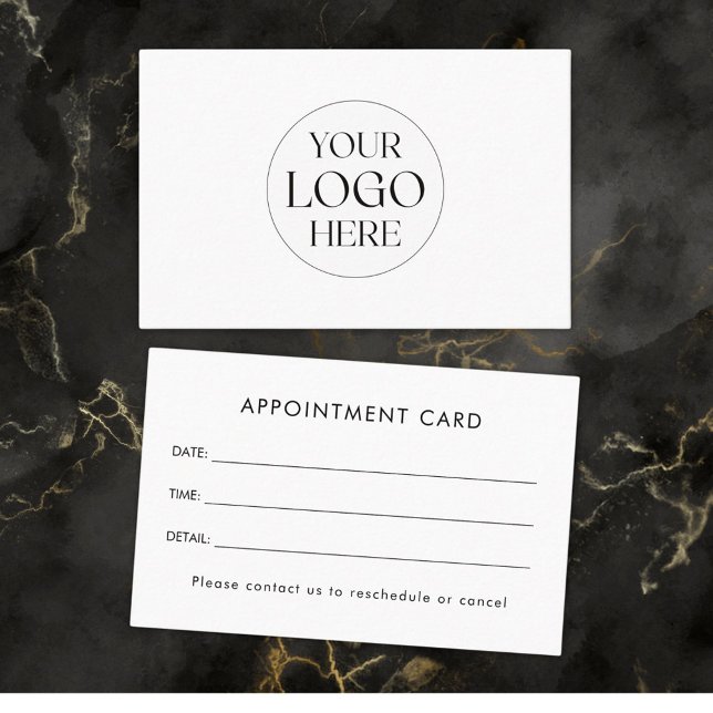Tarjeta De Visita Personalized Business Logo Simple Appointment Card (Front and Back)