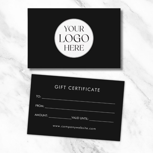 Tarjeta De Visita Personalized Business Logo Simple Gift Certificate (Front and Back)