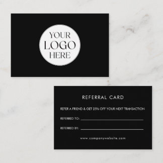 Tarjeta De Visita Personalized Business Logo Simple Referral Card