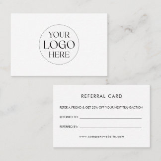 Tarjeta De Visita Personalized Business Logo Simple Referral Card
