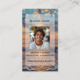 Tarjeta De Visita Personalized Funeral Prayer Card – Sunset Design