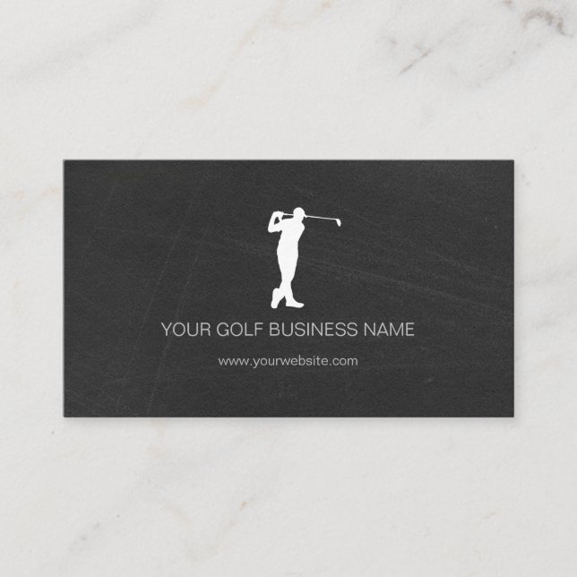 Tarjeta De Visita Personalized Modern Black Professional Golf (Anverso)