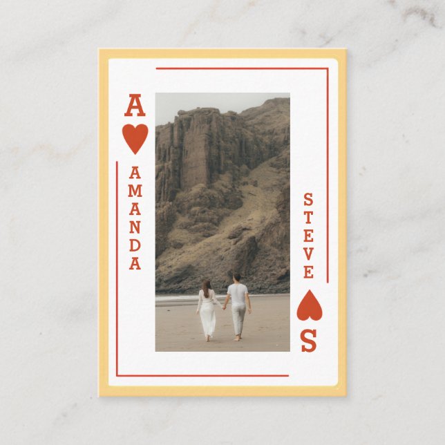 Tarjeta De Visita Personalized Photo Valentine’s Card – Ace of Heart (Anverso)