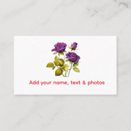 Tarjeta De Visita Personalized Purple Rose Business Card | Add Your