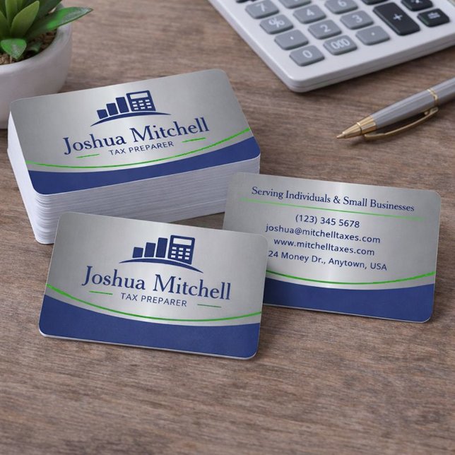 Tarjeta De Visita Personalized Tax Preparer Professional Accountant (Subido por el creador)