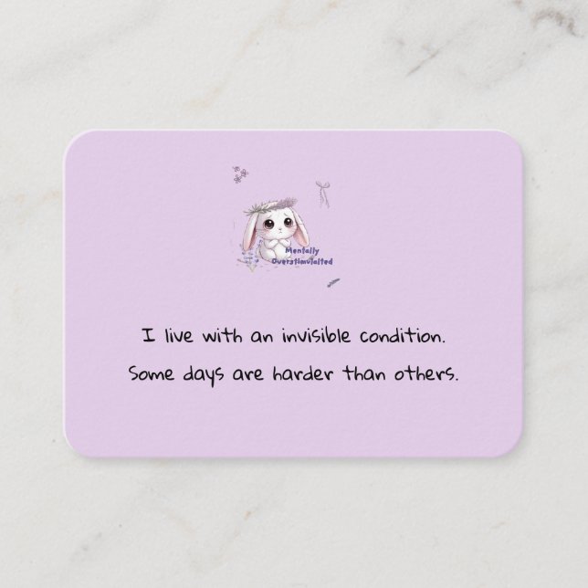 Tarjeta De Visita Personalzied Support Contact Card with Bunny  (Anverso)