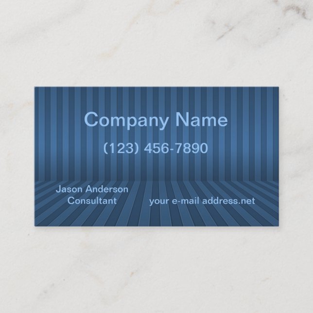 Tarjeta De Visita Perspectiva de franjas azules de la marina moderna (Anverso)