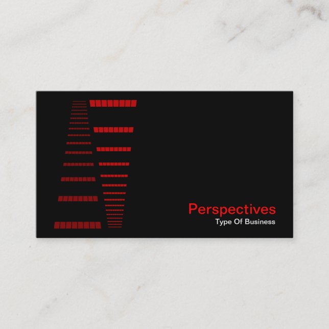 Tarjeta De Visita Perspectivas - Rojo y Blanco sobre negro (Anverso)