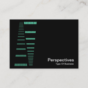 Tarjeta De Visita Perspectivas - Turquesa y Blanco sobre Negro