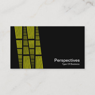 Tarjeta De Visita Perspectivas v2 - Amarillo y blanco sobre negro