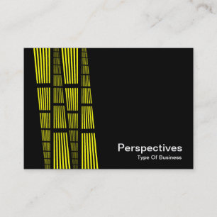 Tarjeta De Visita Perspectivas v2 - Amarillo y blanco sobre negro