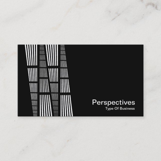Tarjeta De Visita Perspectivas v2 - Blanco sobre negro (Anverso)
