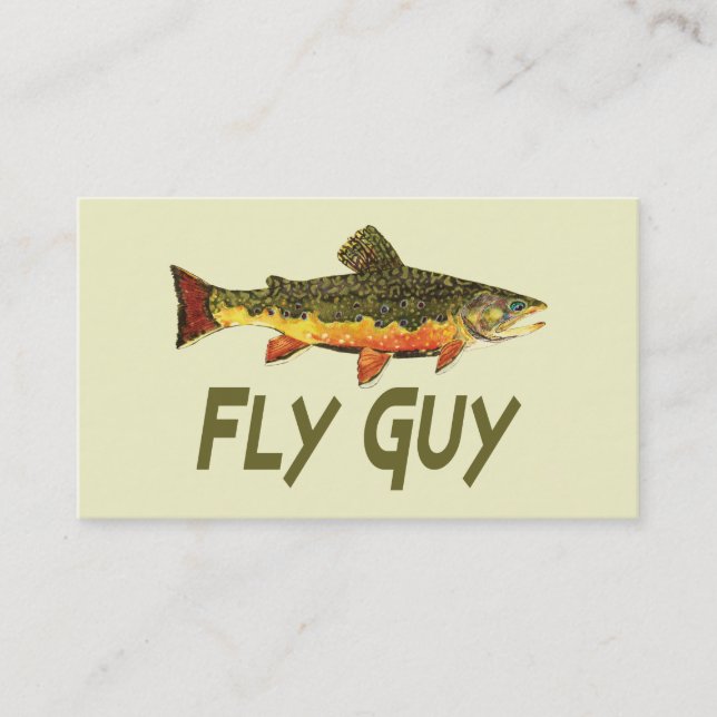 Tarjeta De Visita Pesca con Mosca de Trucha (Anverso)