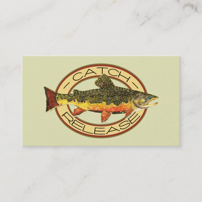 Tarjeta De Visita Pesca con Mosca de Trucha (Anverso)