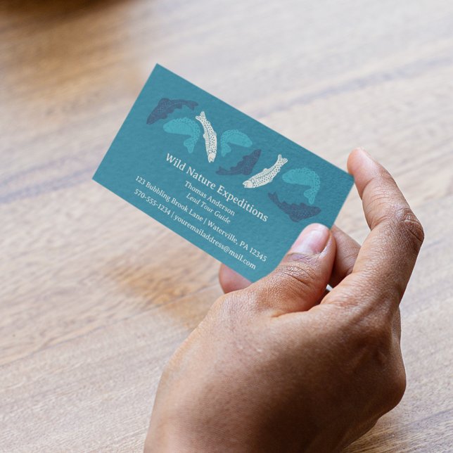 Tarjeta De Visita Pesca de trucha azul temática (Subido por el creador)