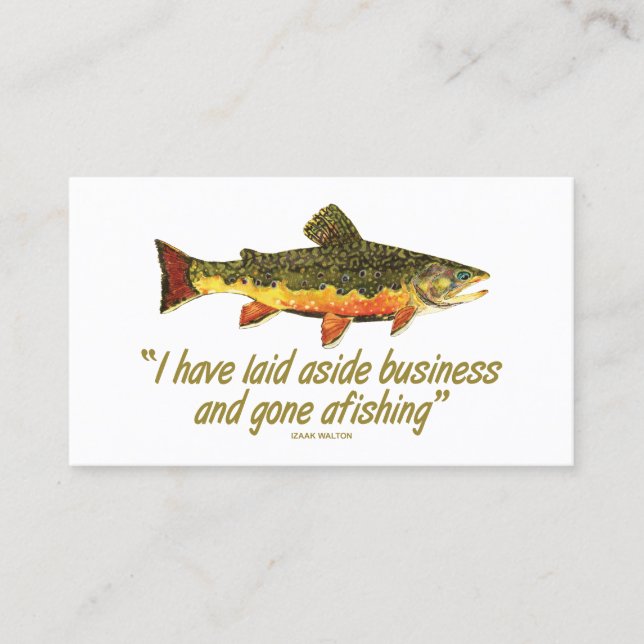 Tarjeta De Visita Pesca de Truchas (Anverso)