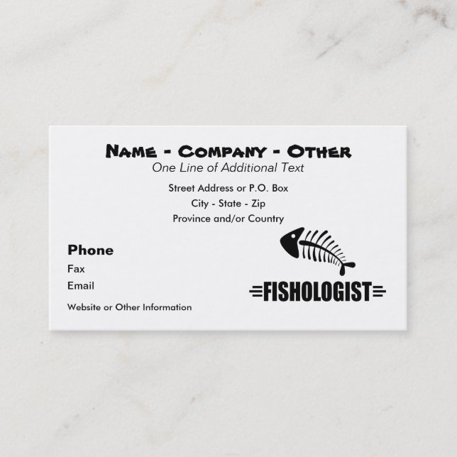 Tarjeta De Visita Pesca divertida (Anverso)