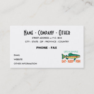 Tarjeta De Visita Pesca personalizada divertida