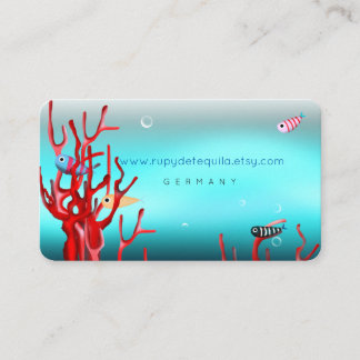 Tarjeta De Visita Pesca submarina Turquesa de Coral Rojo
