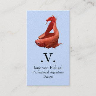 Tarjeta De Visita Pescado Betta Siamesa Rojo