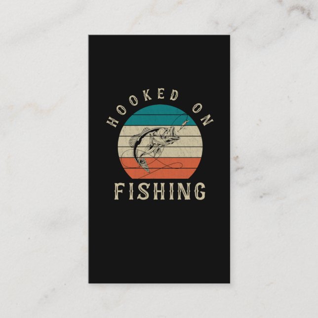 Tarjeta De Visita Pescado de ganchos de pesca retro divertida (Anverso)