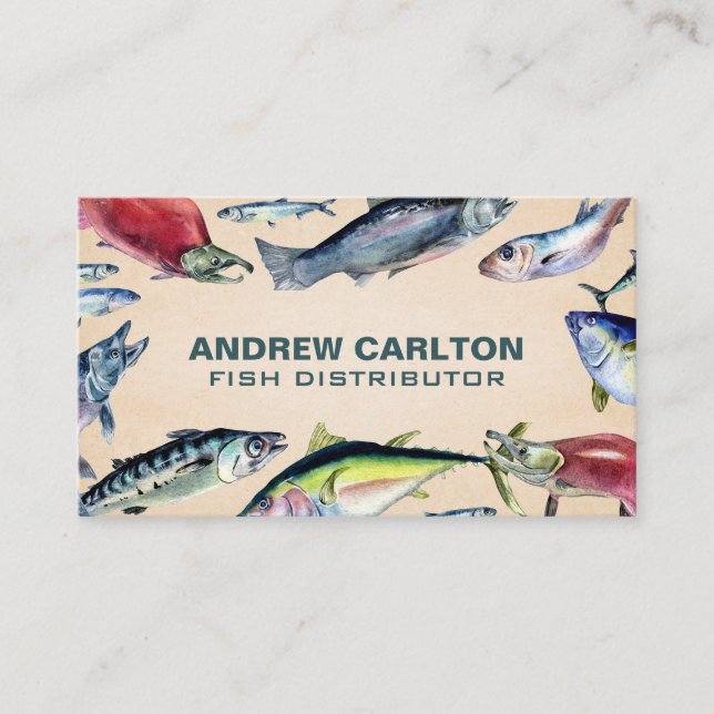 Tarjeta De Visita Pescado Varietal | Pesca  (Anverso)