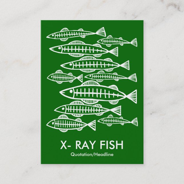 Tarjeta De Visita PESCADO X-RAY - Verde de hierba profunda (Anverso)
