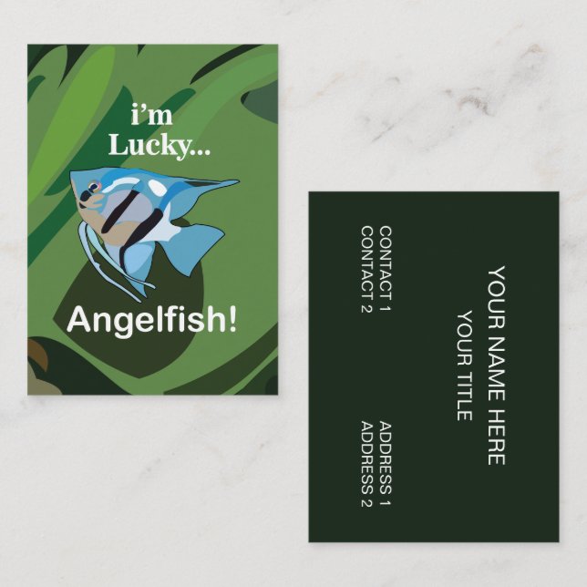 Tarjeta De Visita Pescador de la Suerte del Agua Dulce Angelfish (Anverso / Reverso)
