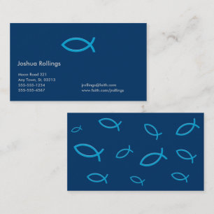 Tarjeta De Visita Pescados cristianos azules