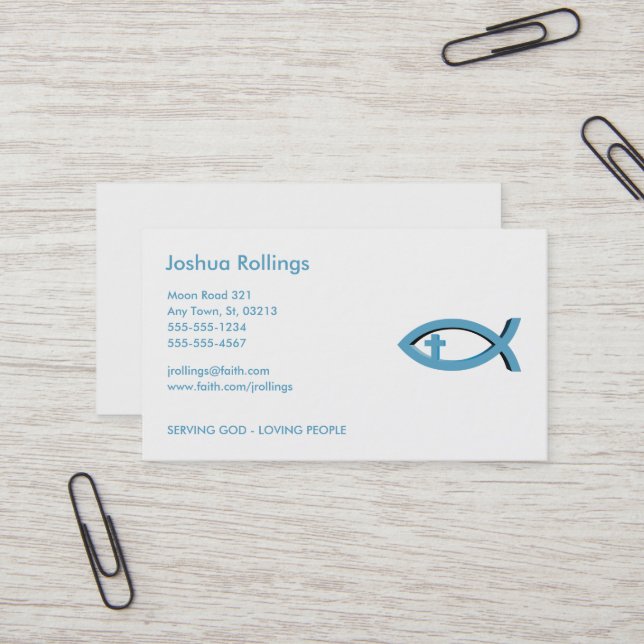 Tarjeta De Visita Pescados cristianos con la parte de la cruz el | (Anverso/Reverso In Situ)