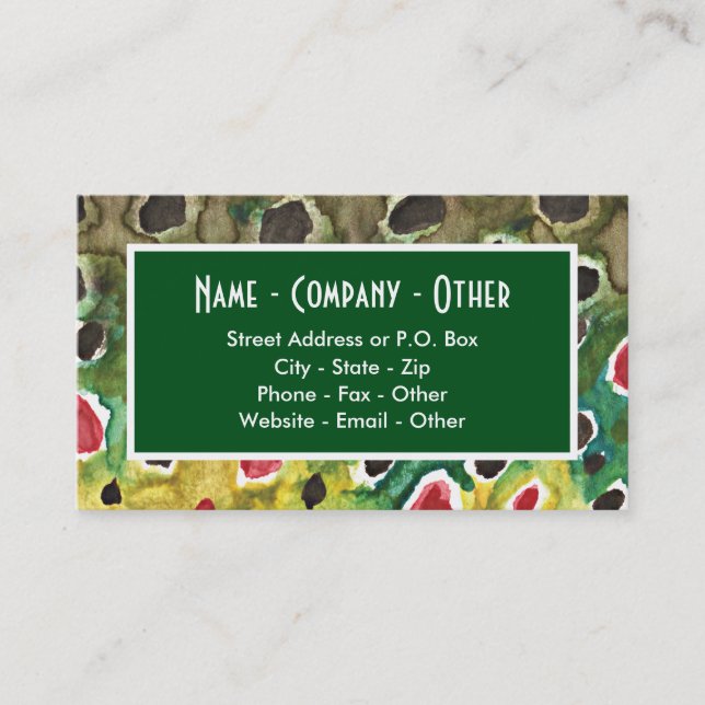 Tarjeta De Visita Pescar trucha marrón (Anverso)