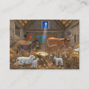 Tarjeta De Visita Pesebre de Jesús Niño Noche Santa Navidad Nativida
