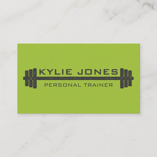 Tarjeta De Visita Peso personal del barbell de la aptitud del (Anverso)