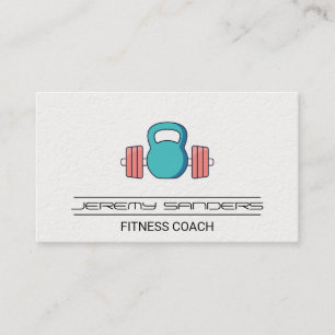 Tarjeta De Visita Pesos de gimnasia de Kettle Bell Barbell   Entrena