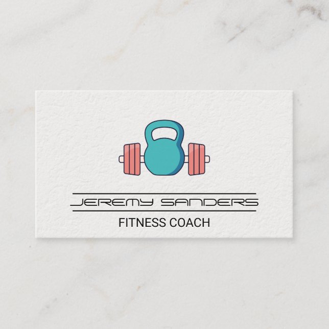 Tarjeta De Visita Pesos de gimnasia de Kettle Bell Barbell | Entrena (Anverso)