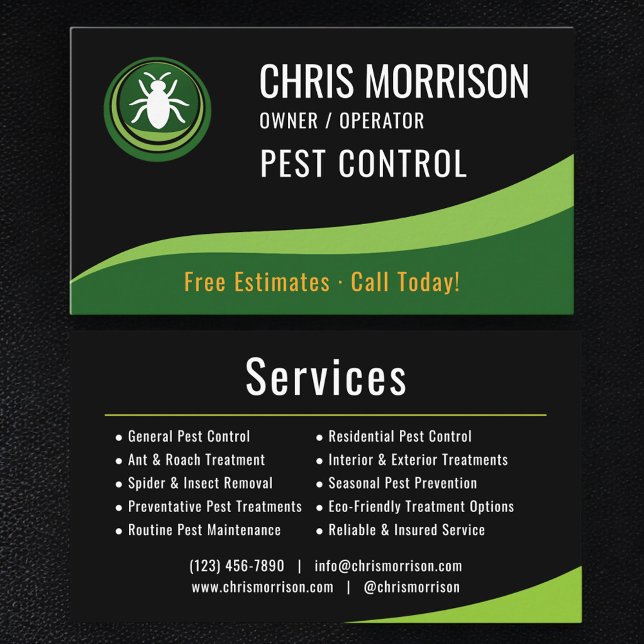 Tarjeta De Visita Pest Control Service (Subido por el creador)