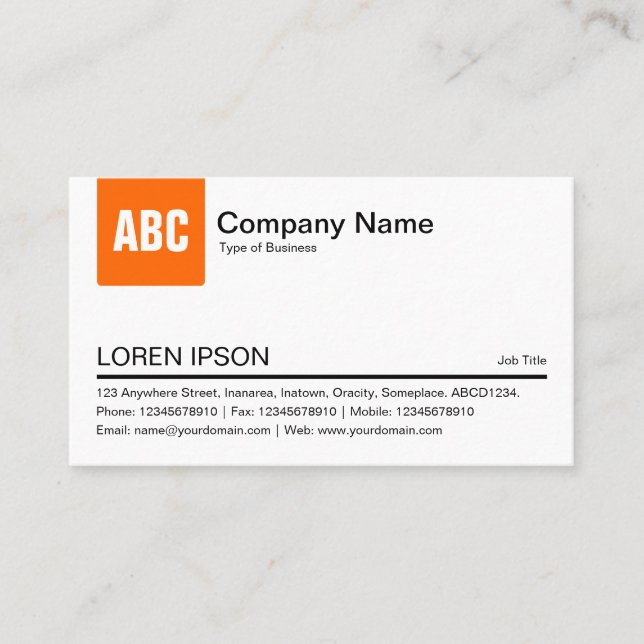 Tarjeta De Visita Pestaña de color - Naranja (Anverso)