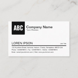 Tarjeta De Visita Pestaña de color - Negro