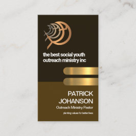 Tarjeta De Visita Pestaña de oro de capa marrón retro Ministerio de 