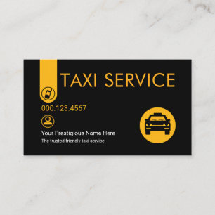 Tarjeta De Visita Pestaña de taxi amarillo minimalista y elegante