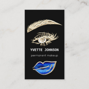Tarjeta De Visita Pestañas Cejas Logotipo de Maquillaje Código QR La