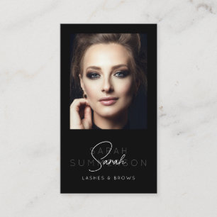 Tarjeta De Visita Pestañas Cejas Maquillaje Código QR Foto