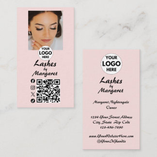 Tarjeta De Visita Pestañas de foto de código QR de icono social de g